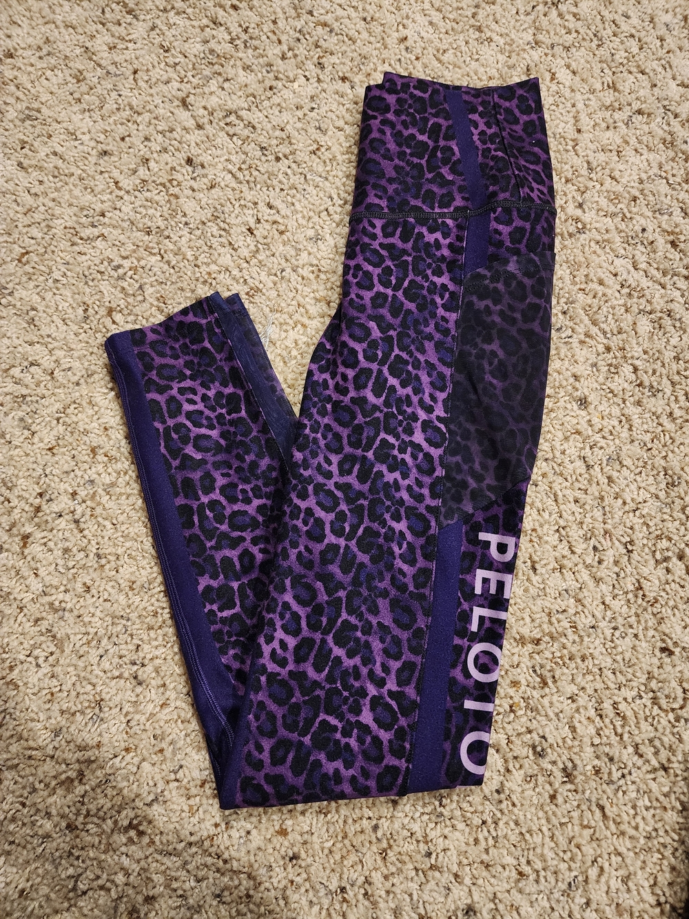 Peloton Purple Leopard Print Active Leggings